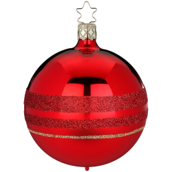 Christbaumkugel Goldener Schimmer rot glänzend Ø 8cm Inge-Glas® Christbaumschmuck