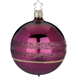 Christbaumkugel Goldener Schimmer Feige Violett glänzend Ø 8cm Inge-Glas® Christbaumschmuck