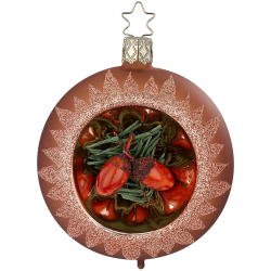 Reflexkugel Weihnachtskugel Wintervorrat Sandelholz matt Ø 8cm Inge-Glas® Christbaumschmuck