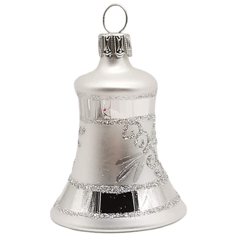 Glocke Lauscha Nostalgie silbern Ø 5cm - Schatzhauser Christbaumschmuck