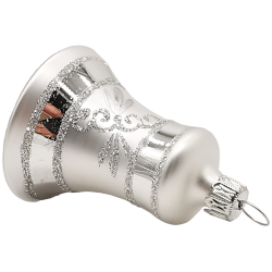 Glocke Lauscha Nostalgie silbern Ø 5cm - Schatzhauser Christbaumschmuck