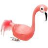 Flamingo Glasvogel 10cm/14cm mit Naturfedern Schatzhauser Weihnachtsschmuck, Lauschaer Glaskunst