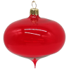 Weihnachtskugel Zwiebelform 8cm Durchmesser, transparent, weihnachtsrot, Thüringer Glasschmuck, Lauschaer Glaskunst