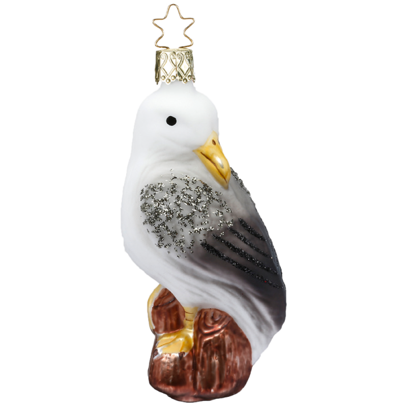 Möwe, Glasvogel Ornament mundgeblasen und handbemalt. ca10cm zum anhängen. Hergestellt in Deutschland