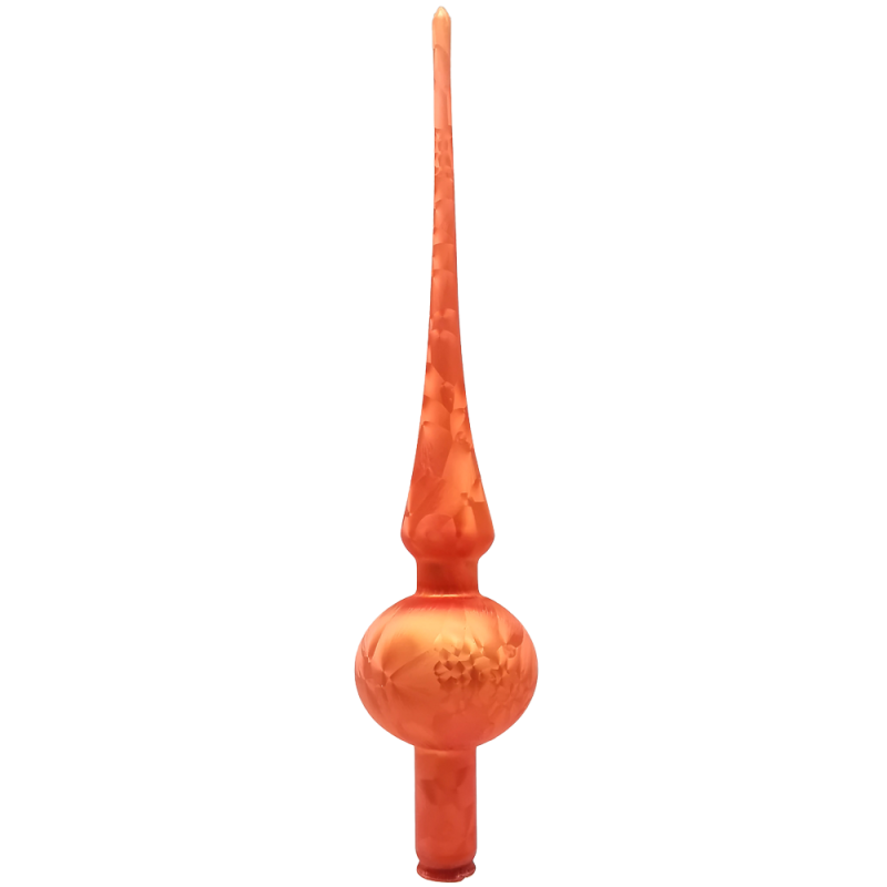 Spitze, Christbaumspitze 28cm Eislack Mandarine Schatzhauser Weihnachtsschmuck