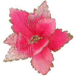 Weihnachtsstern mit Clip 27cm pink Goldglitter - Goodwill