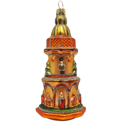 Pyramide viktorianisch 13cm - Schatzhauser Christbaumschmuck, Lauschaer Glaskunst