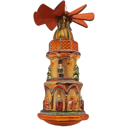 Pyramide viktorianisch 13cm - Schatzhauser Christbaumschmuck, Lauschaer Glaskunst