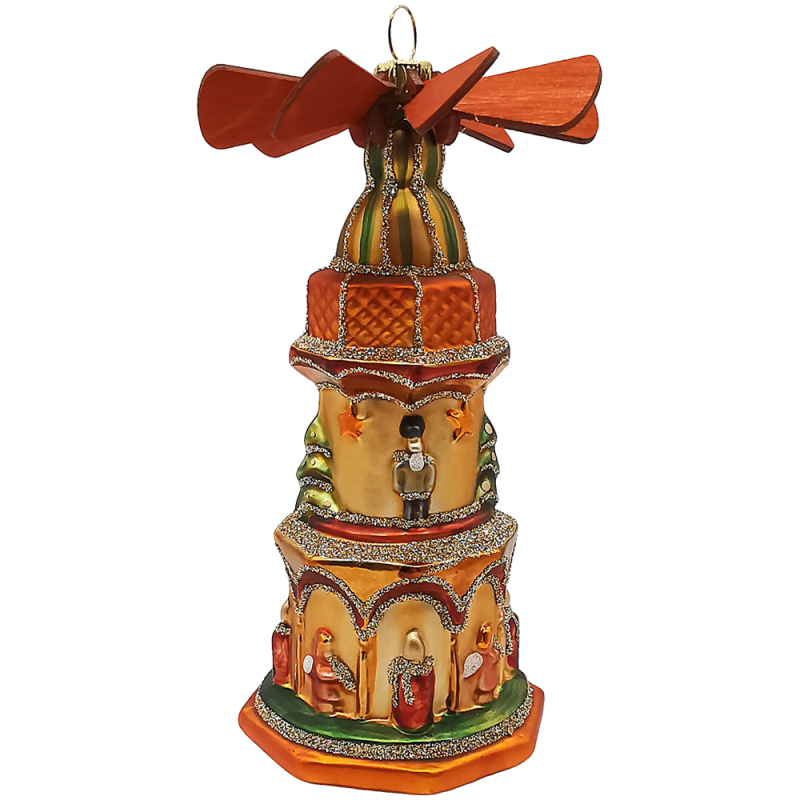 Pyramide viktorianisch 13cm - Schatzhauser Christbaumschmuck, Lauschaer Glaskunst