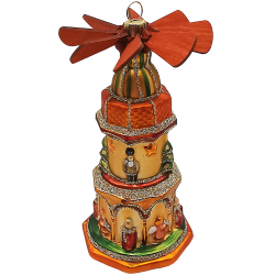 Pyramide viktorianisch 13cm - Schatzhauser Christbaumschmuck, Lauschaer Glaskunst