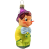Pinocchio grün / violett 10cm - Schatzhauser Christbaumschmuck, Lauschaer Glaskunst