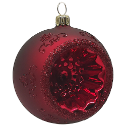 Reflexkugel stierblut rot matt Ø8cm Schatzhauser Thüringer Glas und Weihnachtsschmuck