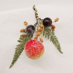 Apfel, Fruchtstand, Farn, kleines Kunsthandwerk Schatzhauser Weihnachtsschmuck