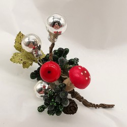 Beeren, Pilz, Glaskugeln, kleines Kunsthandwerk Schatzhauser Weihnachtsschmuck
