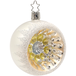 Reflexkugel Blüte blau weiß matt Ø 8cm Inge-Glas® Christbaumschmuck