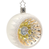 Reflexkugel Blüte blau weiß matt Ø 8cm Inge-Glas® Christbaumschmuck