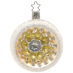 Reflexkugel Blüte blau weiß matt Ø 8cm Inge-Glas® Christbaumschmuck