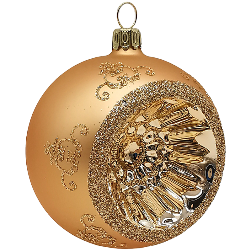 Reflexkugel gold matt Ø8cm Schatzhauser Thüringer Glas und Weihnachtsschmuck