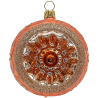 Reflexkugel Ø 8cm, Mandarine Eis, Spitzenbordüre - Schatzhauser Weihnachtsschmuck