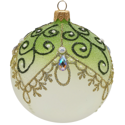 Weihnachtskugel Royal grün Ø 10cm - Schatzhauser Weihnachtschmuck