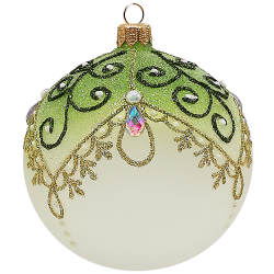 Weihnachtskugel Royal grün Ø 10cm - Schatzhauser Weihnachtschmuck