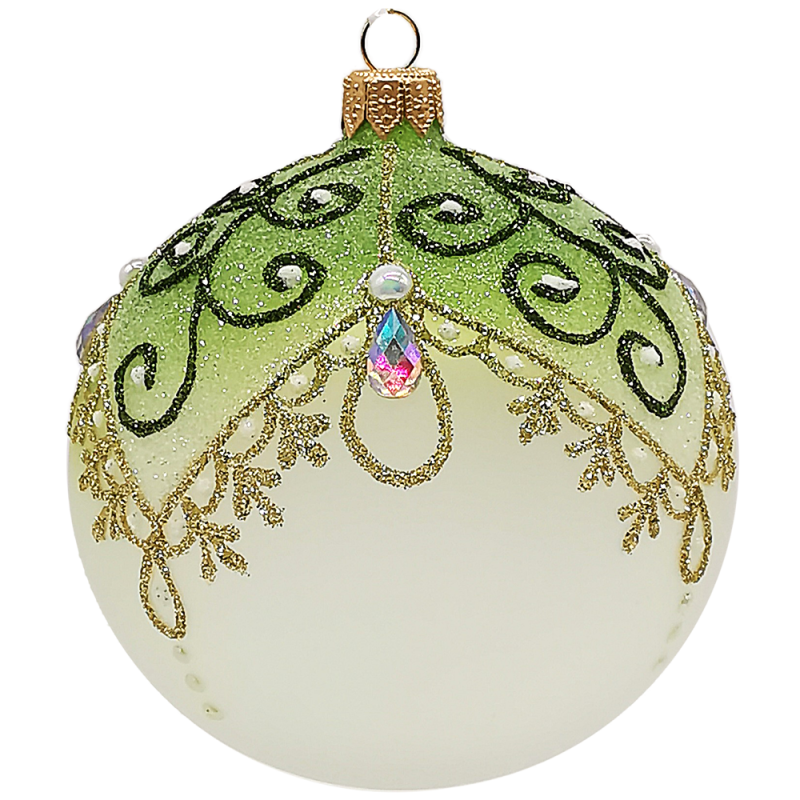 Weihnachtskugel Royal grün Ø 10cm - Schatzhauser Weihnachtschmuck Weihnachtskugel Royal grün Ø 10cm - Schatzhauser Weihnachtschmuck