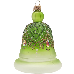 Glocke, Glasornament, Royal grün 11 x Ø 8cm - Schatzhauser Weihnachtschmuck