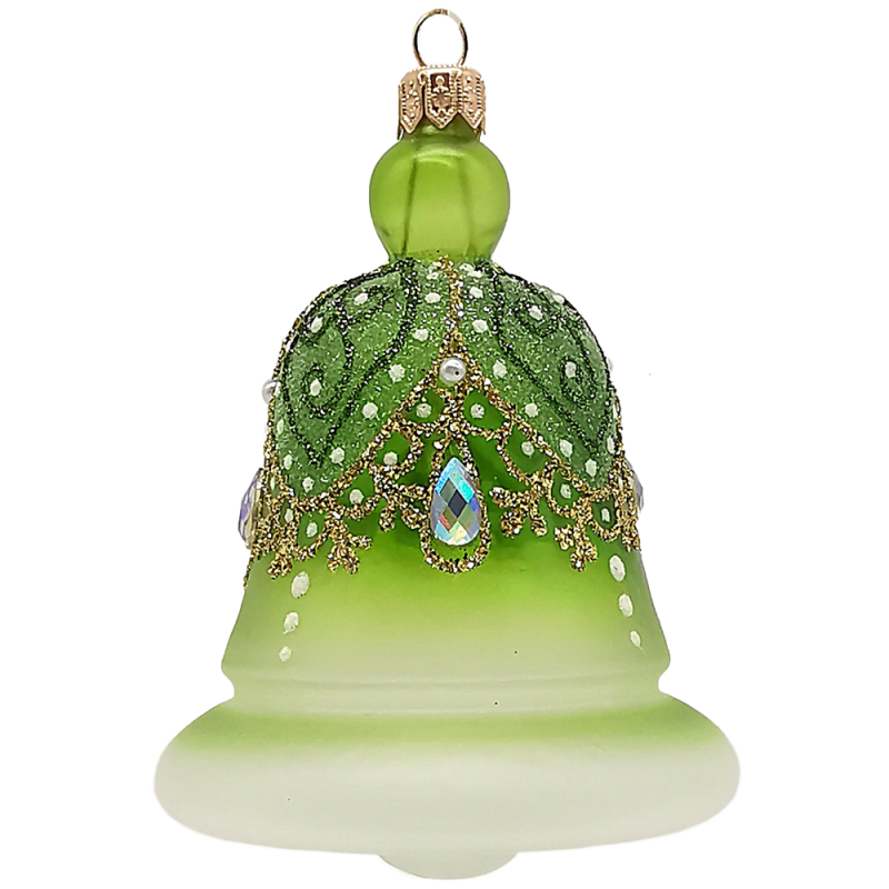 Glocke, Glasornament, Royal grün 11 x Ø 8cm - Schatzhauser Weihnachtschmuck