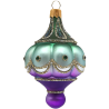 Zwiebel, Pfauenbogen Glasornament, lila türkis 9 x Ø 7cm - Schatzhauser Weihnachtschmuck