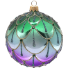Weihnachtskugel Pfauenbogen lila / türkis Ø 10cm - Schatzhauser Weihnachtschmuck