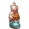 Teddy im Schuh 10cm blau Schatzhauser Thüringer Glas und Weihnachtsschmuck