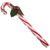 Zuckerstange zweifarbig rot weiß gedreht, 23cm Stechpalmenzweig, Weihnachtsschmuck
