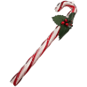 Zuckerstange zweifarbig rot weiß gedreht, 23cm Stechpalmenzweig, Weihnachtsschmuck