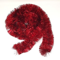 Girlande, Lametta-Girlande rot glänzend Ø 7,5cm / 270cm Weihnachtsschmuck