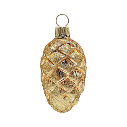 Zapfen Tannzapfen 6cm gold glanz Schatzhauser Weihnachtswelt