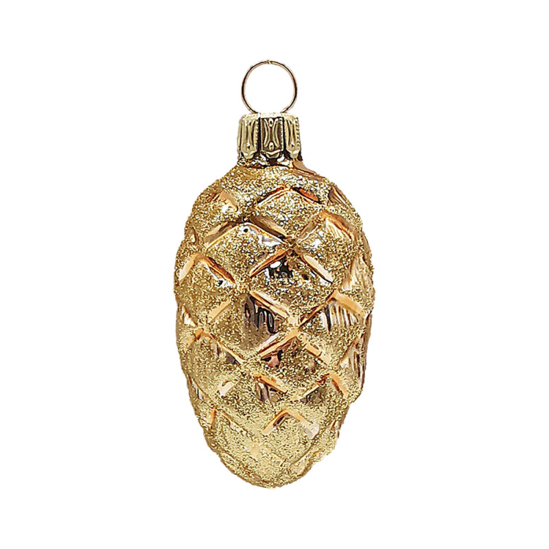 Zapfen Tannzapfen 6cm gold glanz Schatzhauser Weihnachtswelt