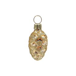 Zapfen Miniatur Tannzapfen 4cm gold glanz Schatzhauser Weihnachtswelt