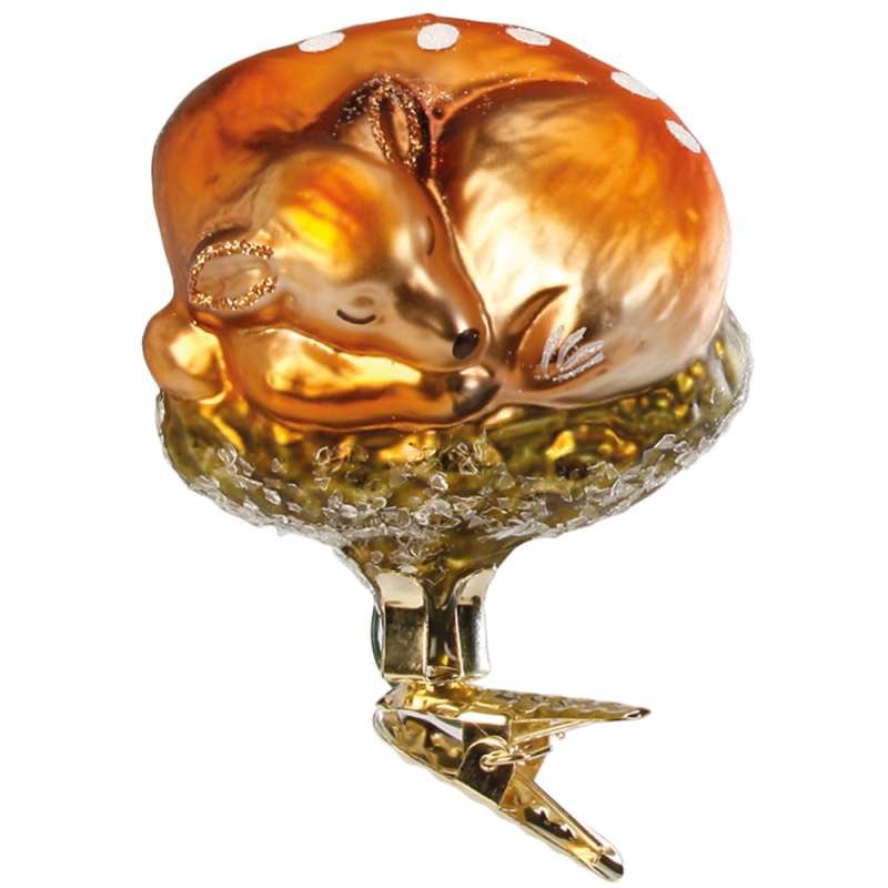 Reh, schlafendes Rehkitz 6,5cm Inge - Glas Christbaumschmuck Reh, schlafendes Rehkitz 6,5cm Inge - Glas Christbaumschmuck