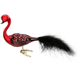 Pfau, Pfauenpracht 9cm Glasvogel mit Clip, Inge - Glas Christbaumschmuck
