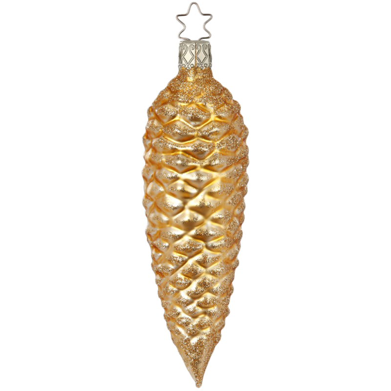 Goldener Zapfen, Tannzapfen 13,5cm, Inge Glas Weihnachtsschmuck