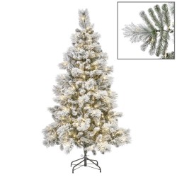 künstlicher Kiefer Weihnachtsbaum, verschneit, beleuchtet 450 LED, 225cm, 1008 tps