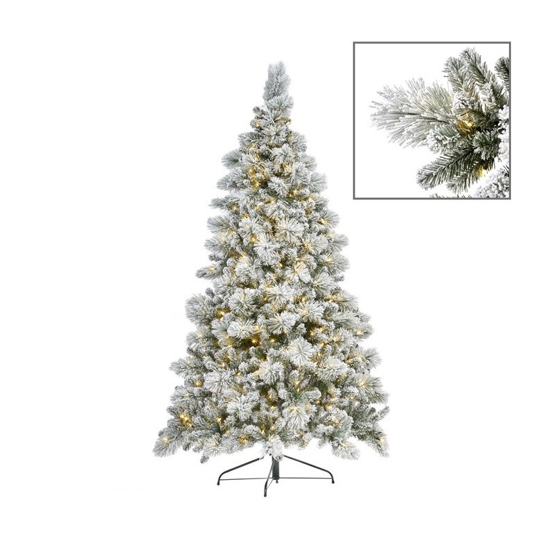 halber künstlicher Kiefer Weihnachtsbaum, verschneit, beleuchtet 350 LED, 229cm, 772 tps halber künstlicher Kiefer Weihnachtsbaum, verschneit, beleuchtet 350 LED, 229cm, 772 tps