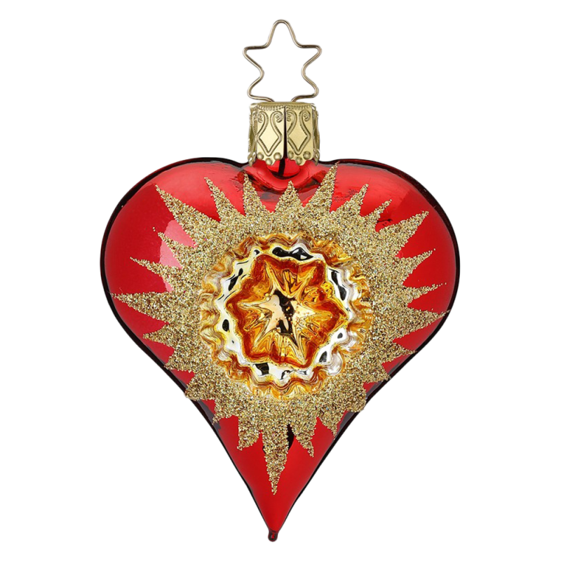 Reflexherz, Herz 8cm - Inge-Glas Christbaumschmuck