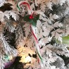 Zuckerstange mehrfarbig rot grün weiß gedreht, 23cm Stechpalmenzweig, Weihnachtsschmuck
