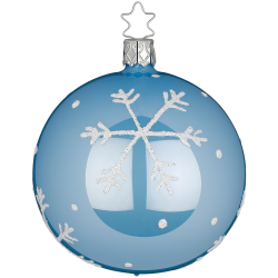 Christbaumkugel Schneezauber Azurblau opal Ø 8cm Inge-Glas Christbaumschmuck