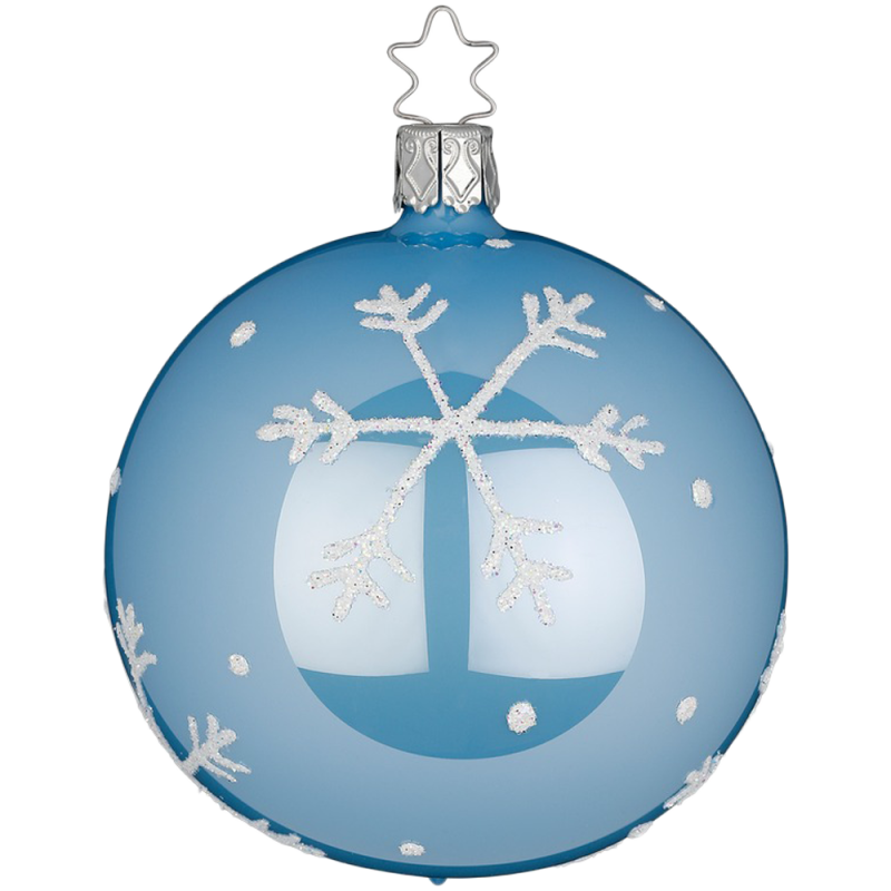 Christbaumkugel Schneezauber Azurblau opal Ø 8cm Inge-Glas Christbaumschmuck Christbaumkugel Schneezauber Azurblau opal Ø 8cm Inge-Glas Christbaumschmuck