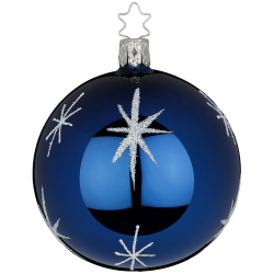 Christbaumkugel Sternentanz Mitternachtblau Ø 8cm Inge-Glas Christbaumschmuck