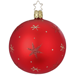 Christbaumkugel Sternenhimmel rot matt Ø 8cm Inge-Glas Christbaumschmuck