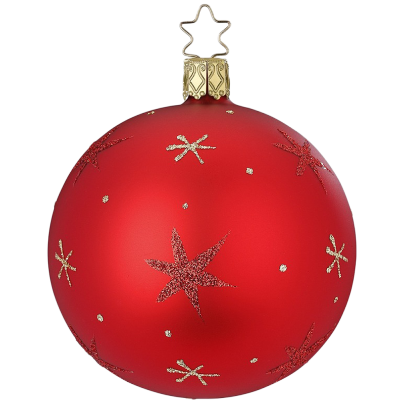 Christbaumkugel Sternenhimmel rot matt Ø 8cm Inge-Glas Christbaumschmuck Christbaumkugel Sternenhimmel rot matt Ø 8cm Inge-Glas Christbaumschmuck
