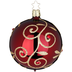 Christbaumkugel Strahlende Leidenschaft Imperialrot glänzend Ø 8cm Inge-Glas Christbaumschmuck